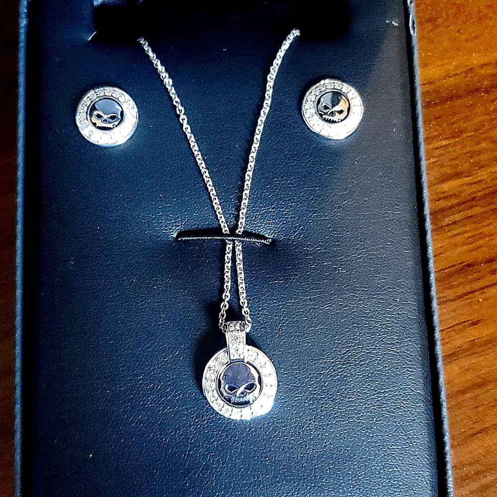 Willie G Harley Earring and Necklace Set